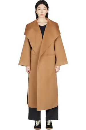 Totême Femme, Manteaux, Brun, Taille: 40 FR Manteau en mélange laine-cachemire avec châle