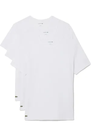 Lacoste Homme, Tops, Blanc, Taille: XL T-shirt en coton avec logo 3 pièces