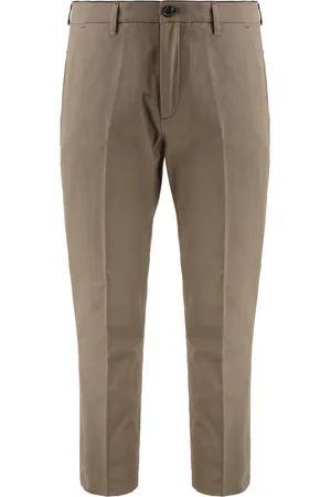 DEPARTMENT FIVE Homme, Pantalons, Vert, Taille: W35 Pantalon Chino en Coton avec Poches