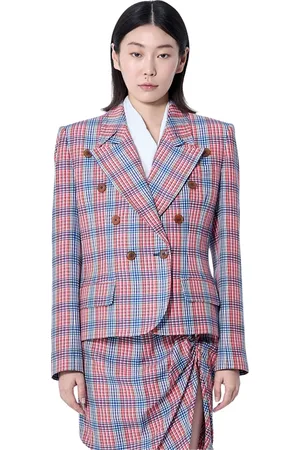 Vivienne Westwood Femme, Vestes, Multicolore, Taille: 40 FR Blazer à Carreaux Double-Breasted