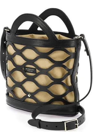 HERBERT FRERE SOEUR Femme, Pre-owned, , Taille: ONE Size Sac seau en cuir noir avec style nid d