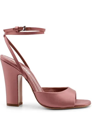 PARIS TEXAS Femme, Chaussures, Rose, Taille: 37 1/2 EU Sandales en satin à bout carré
