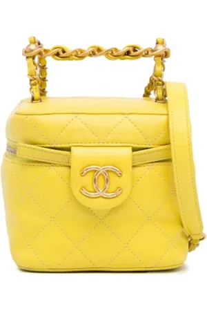 CHANEL Femme, Pre-owned, Jaune, Taille: ONE Size Pre-owned Cuir trousses-de-toilette