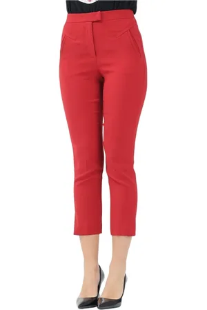 Patrizia Pepe Femme, Pantalons, Rouge, Taille: 38 FR Pantalon Élégant Slim Fit Rouge