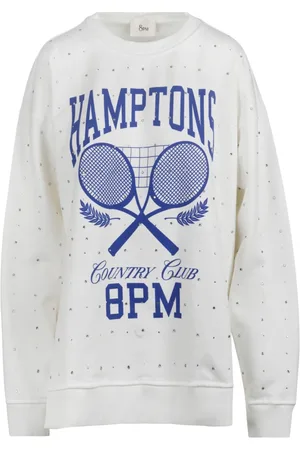 8PM Femme, Sweatshirts et sweats à capuche, Blanc, Taille: 40 FR SweaT-shirt avec strass et épaules tombantes