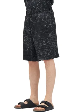 Armani Exchange Homme, Shorts, Noir, Taille: W34 Shorts homme noirs à imprimé paisley