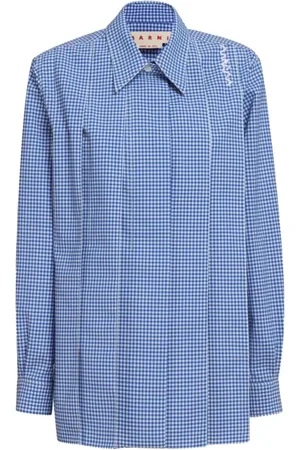 Marni Femme, Blouses et Chemises, Bleu, Taille: 38 FR Chemise Casual en Coton pour Homme
