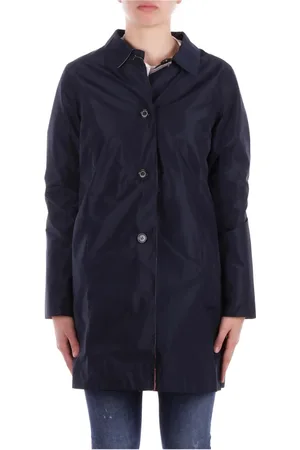 Barbour Femme, Manteaux, Bleu, Taille: 44 FR Manteau Bleu Réversible Logo Bouton Avant