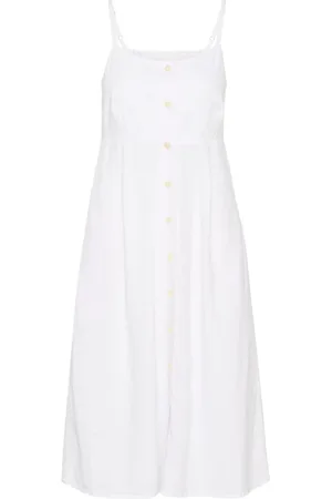 Part Two Femme, Robes, Blanc, Taille: 38 FR Robe Blanche avec Détails de Boutons