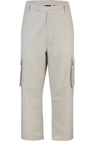 Daily paper Homme, Pantalons, Gris, Taille: M Pantalon Cargo en Lin Coupe Décontractée