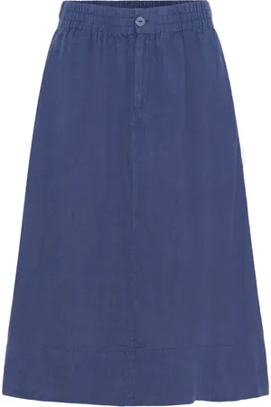 Part Two Femme, Jupes, Bleu, Taille: 46 FR Jupe A-line Oceana Qualité Lin