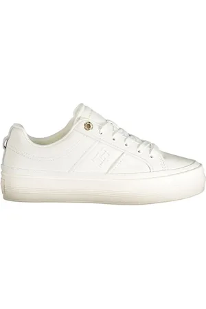 Tommy Hilfiger Femme, Chaussures, Blanc, Taille: 40 EU Baskets en Polyester Blanc