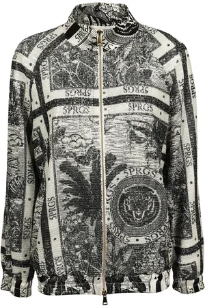 5 PROGRESS Homme, Vestes, Multicolore, Taille: M Bomber en viscose et polyester