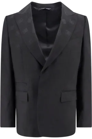Dolce & Gabbana Homme, Vestes, Noir, Taille: L Blazer de Laine Noir de Luxe Aw24