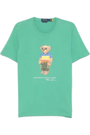 Ralph Lauren Homme, Tops, Vert, Taille: XL T-shirt col rond Bear vert