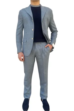 ELEVENTY Homme, Costumes, Bleu, Taille: L Costume à un bouton