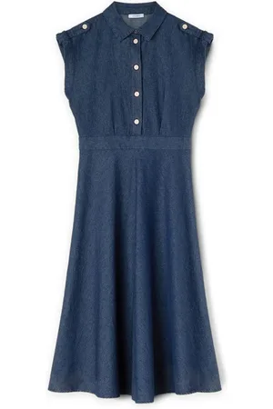 Motivi Femme, Robes, Bleu, Taille: 40 FR Robe chemisier en lyocell mélangé