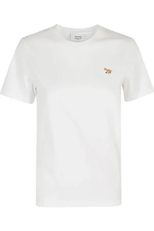 Maison Kitsuné Femme, Tops, Blanc, Taille: 40 FR Tee-shirt Baby Fox Patch