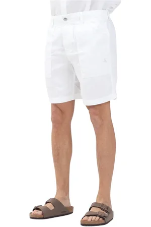 Calvin Klein Homme, Shorts, Blanc, Taille: W33 Shorts en Lin Blanc Style Classique