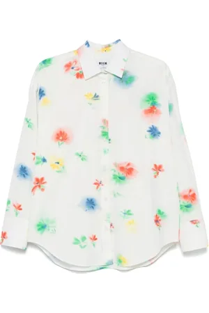 Msgm Femme, Blouses et Chemises, Multicolore, Taille: 38 FR Chemises Blanches Décontractées