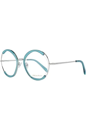 Emilio Pucci Femme, Accessoires, Bleu, Taille: ONE Size Montures Optiques Turquoise Femme Style Rond