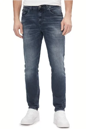 Tommy Hilfiger Homme, Jeans, Bleu, Taille: W32 L32 Jean Slim Fit avec Logo Visible