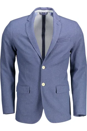 GANT Homme, Vestes, Bleu, Taille: M Veste Slim-Fit Bleue avec Détails Élés