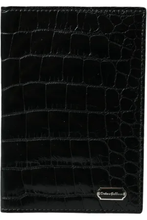 Dolce & Gabbana Unisex, Accessoires, Noir, Taille: ONE Size Porte-passeport en cuir de peau exotique