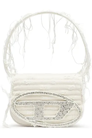 Diesel Femme, Sacs, Blanc, Taille: ONE Size Blanc Coton Cuir Composition Mode