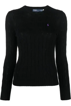 Ralph Lauren Femme, Pulls, Noir, Taille: 40 FR Pull Noir Brodé