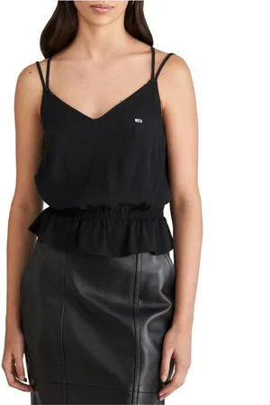 Tommy Hilfiger Femme, Tops, Noir, Taille: 36 FR Débardeur chic sans manches avec logo