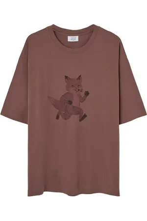 Maison Kitsuné Homme, Tops, Brun, Taille: L Chemise Speedy Fox