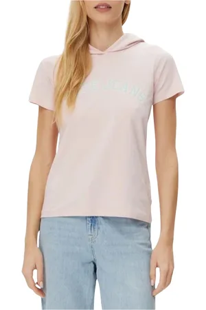 Guess Femme, Sweatshirts et sweats à capuche, Rose, Taille: 36 FR Sweat à capuche avec impression rose