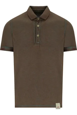 BOB der Bär Homme, Tops, Brun, Taille: XL Polo Réversible Marron/Turquoise
