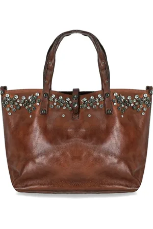 Campomaggi Femme, Sacs, Brun, Taille: ONE Size Sac de magasinage Cognac clouté