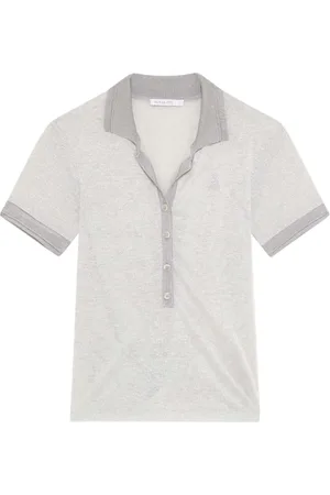 Patrizia Pepe Femme, Tops, Blanc, Taille: 42 FR Polo Blanc avec Logo en Strass