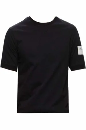 Nº21 Homme, Tops, Noir, Taille: S T-shirt en coton avec manche détaillée