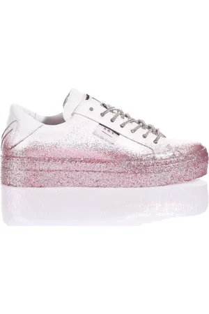 Mimanera Femme, Chaussures, Blanc, Taille: 39 EU Baskets Plateforme Blanches Roses avec Swarovski