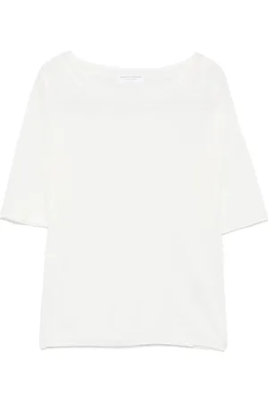 Majestic Femme, Pulls, Blanc, Taille: 42 FR Pull en Lin Blanc Col Rond