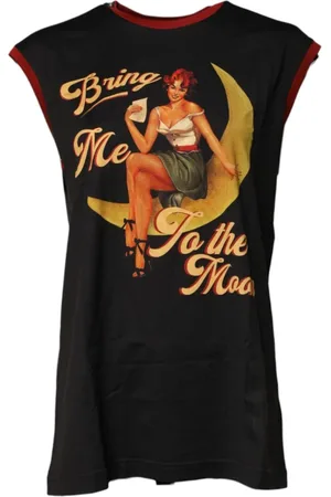 Dolce & Gabbana Femme, Tops, Noir, Taille: 36 FR Débardeur Imprimé Graphique