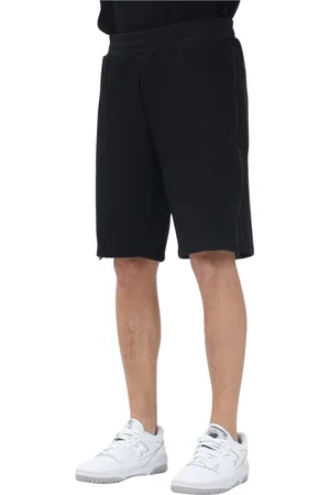 EA7 Homme, Shorts, Noir, Taille: 3XL Shorts Sportifs Noirs à Fermeture Éclair Latérale
