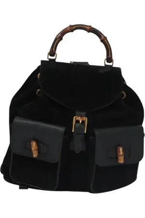 Gucci Femme, Pre-owned, Noir, Taille: ONE Size Pre-owned Daim sacs-dos