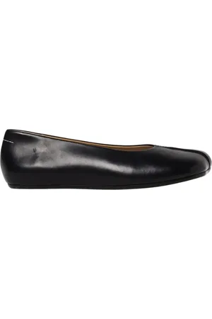 Maison Margiela Femme, Chaussures, Noir, Taille: 37 EU Ballerines Noires en Cuir Design Minimaliste
