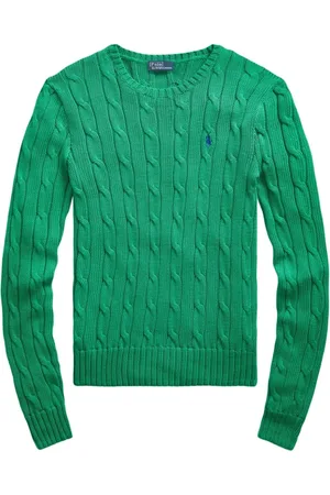 Ralph Lauren Femme, Pulls, Vert, Taille: 42 FR Pull Vert avec Motif Tissé