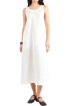 Max Mara Femme, Robes, Blanc, Taille: 36 FR Robe Sarafan en Lin Blanc