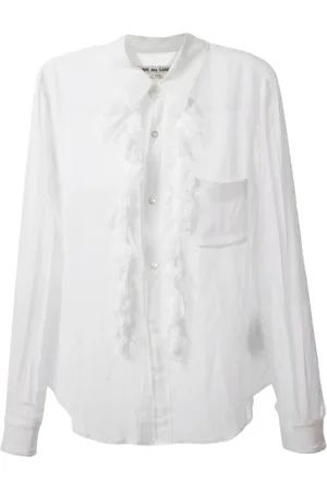 Comme des Garçons Femme, Blouses et Chemises, Blanc, Taille: 40 FR Chemisier à Volants Blanc