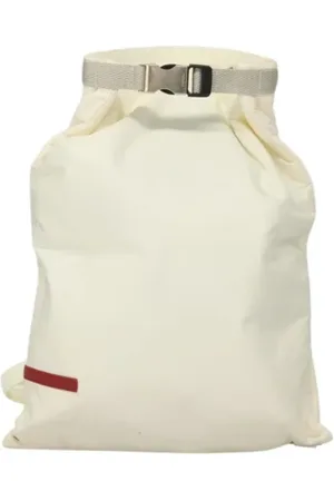 Prada Femme, Pre-owned, Blanc, Taille: ONE Size Pre-owned Nylon sacs-dos