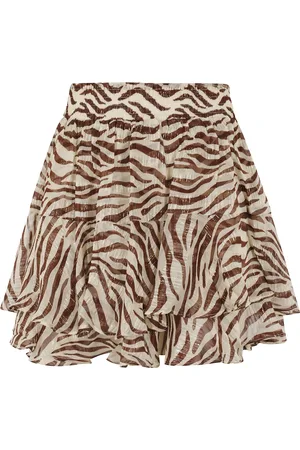 MC2 SAINT BARTH Femme, Jupes, Brun, Taille: 40 FR Mini Jupe Imprimé Zèbre