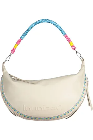 Desigual Femme, Sacs, Blanc, Taille: ONE Size Sac à Bandoulière Blanc avec Sangle Amovible