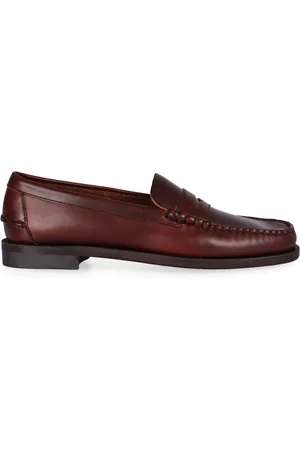 SEBAGO Homme, Chaussures, Brun, Taille: 42 1/2 EU Mocassins en Cuir Ciré Bout Rond